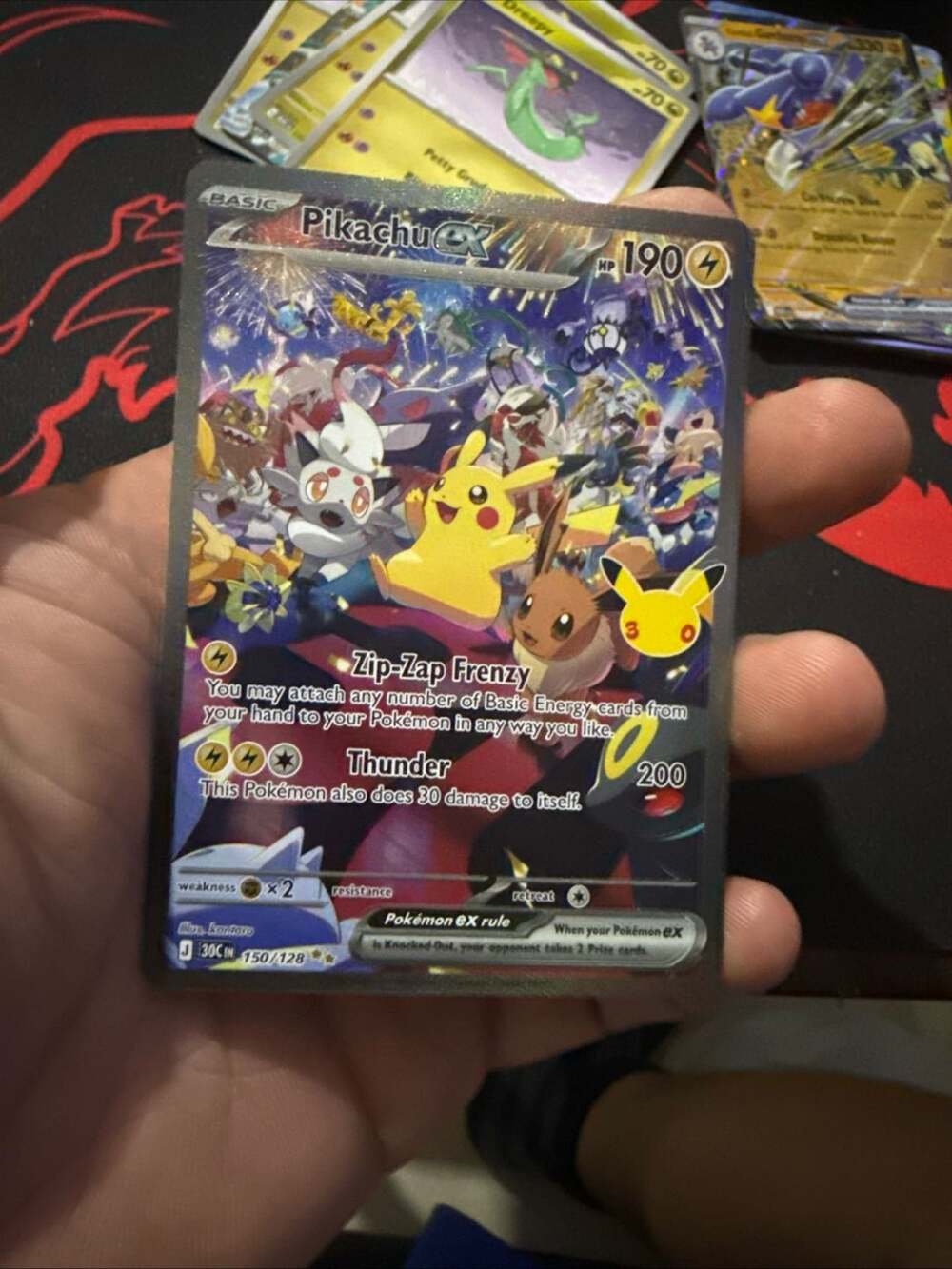 Pokemon Pikachu ex 150/128 30th Celebration Holofoil